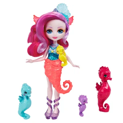 Produktbild von Enchantimals Royal Ocean Kingdom – Puppe Sedda Seahorse + Seepferdchen