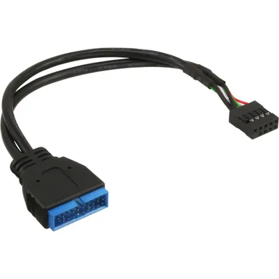 Image de InLine® 33449I Câble adaptateur USB 2.0 vers 3.0 interne, USB 2.0 carte mère vers USB 3.0 interne, 0,15m