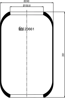 Produktbild von FEBI BILSTEIN Luftfederbalg 20661 für VOLVO B 12 391mm 150mm 243mm