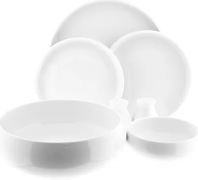 Obrázok produktu pre 27-dielny jedálenský servis Belicia pre 6 osôb Súprava riadu z porcelánu v bielej farbe