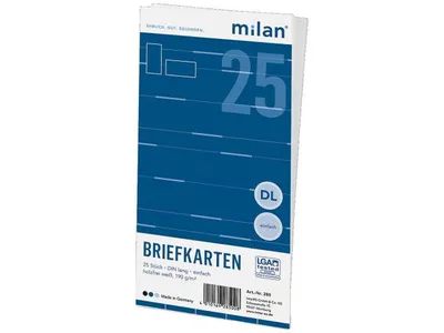 Produktbild von Milan Briefkarten 25 Stück DIN Lang 190g
