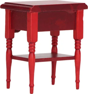 Image de 1:12 Maison de poupée Table de chevet Bois Miniature Meuble de nuit Accessoires Couleur acajou