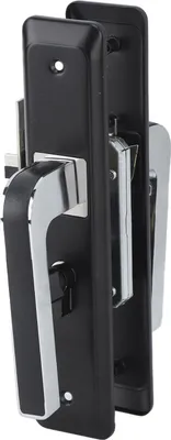 Image de Privacy Bathroom Lever Lock Set Low Noise Door Lever Lockset Bedroom Door Handle Security Door Lever with Lock Black