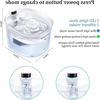 Obrázok produktu pre Bezdrôtová fontána na vodu pre mačky a psov s objemom 2,5 l, bez bubliniek, s 2 filtrami
