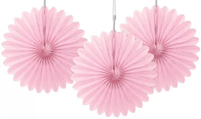Produktbild von Unique Party 63250, Dekorativer Ventilator, Pink, Papier, 3 Stück(e), 15 cm
