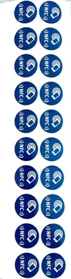 Produktbild von 20xNFC-Hinweisaufkleber PVC mit 2,4cm ø zum Überkleben von sog. NFC-Blankotags