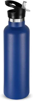 Produktbild von Volhoply Trinkflasche, 750 ml, aus Edelstahl, mit Trinkhalm, doppelwandig, vakuumisolierte Thermosflasche, für
