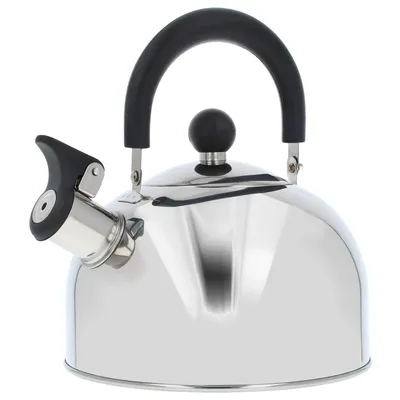 Produktbild von COM-FOUR® Teekessel 2,0 L - Retro Wasserkessel aus rostfreiem Edelstahl - Flötenkessel zum Wasserkochen - Retro Kessel