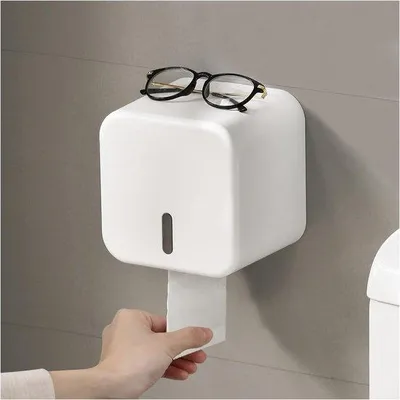 Productafbeelding van Wandgemonteerde Toiletrolhouder - Zelfklevend - Waterdicht - 1 stuk - Wit
