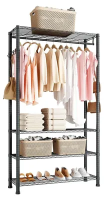 Image de Étagère robuste pour vêtements, avec 4 étagères réglables