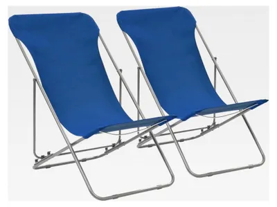 Produktbild von Klappbare Strandstühle 2er Set verstellbar und faltbar aus 600D Oxford-Gewebe für Strand, Camping, Garten, Terrasse, Picknick und Outdoor-Relaxtage