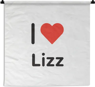 Produktbild von MuchoWow® Wandteppich Wandbehang Ich liebe - Lizz - Girl 150x150 cm Tapisserie Dekoration Wandtuch - Wohnaccessoires - Modernes