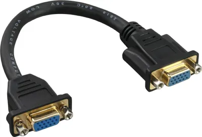 Produktbild von InLine® VGA Adapterkabel, 15pol. VGA Buchse auf Buchse, zum Einbau, vergoldete Kontakte, 0,2m