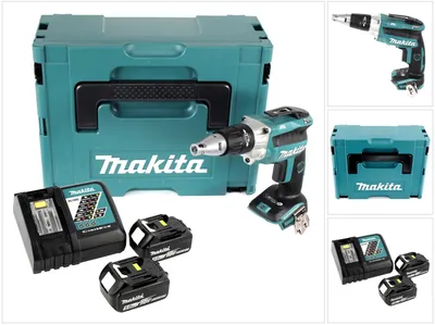 Immagine prodotto di Makita DFS 250 RTJ Avvitatore per cartongesso a batteria 18V  / brushless + 2x Batterie 5,0 Ah + Caricabatterie + Valigetta Makpac