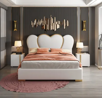 Produktbild von Luxus Schlafzimmer Bett Polster Design Luxus Doppel Hotel Betten Leder Betten