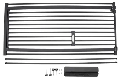 Produktbild von Extra hohes Baby- und Hundegitter - Sicherheitsgitter - 150 cm hoch - 76–85 cm breit - Druckmontage - Durchgangstür - Schwarz