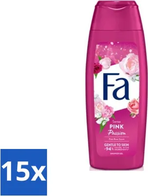 Produktbild von Fa - Pink Passion - Duschgel - Rosa Rose - 250 ml - Vorteilspack - 15 Stücke