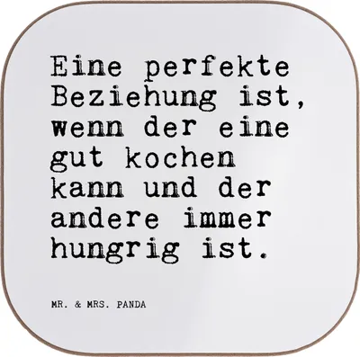 Produktbild von Mr. & Mrs. Panda Holzuntersetzer Eine perfekte Beziehung ist,... - Weiß - Geschenk, Partnerschaft, Ehe, Spruch Sprüche Weisheiten Zitate Lustig Weisheit Worte, Ehemann