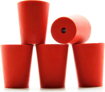 Produktbild von Gummistopfen 24/18mm + 1 Loch x 5 Stk, Konischer Gummistopfen | Gummi Korken