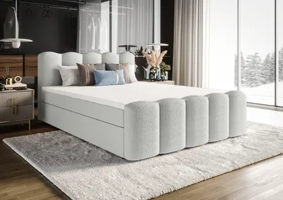 Produktbild von Boxbett Quelle 180 cm 200 cm B&B Home Boxspringbett Quelle 200x200 cm, Farbe Creme, hochwertiges Doppelbett fürs Schlafzimmer