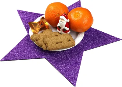 Produktbild von Primaflor Deko-Stern - GLIMMER - Lila - 29,5 cm - Teller- & Tassenunterlage - Tischunterlage - Tischdecke, Filzdecke & Weihnachts-Deko - Tischdeckchen, Platzdeckchen