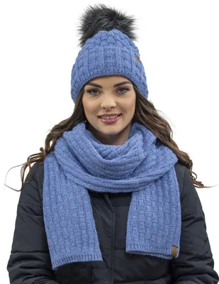 Produktbild von VIVISENCE Trendige Damen Winter Bommelmütze Mit Weichem Vlies-Innenfutter Aus Wä