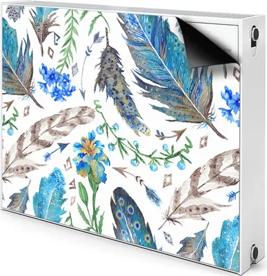 Produktbild von Magnet Heizung Verkleidung Abdeckung Heizung Heizkörperabdeckung 100x60 cm  - Vogelfedern