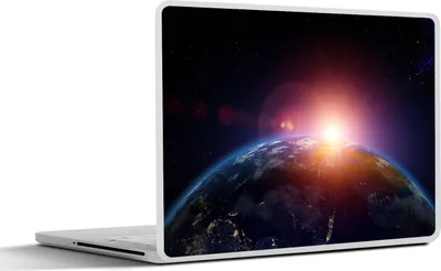 Produktbild von MuchoWow® Laptop Aufkleber Sticker Cover Sonnenaufgang aus dem Weltraum 40x30 cm - Laptop Dekoration - Selbstklebend