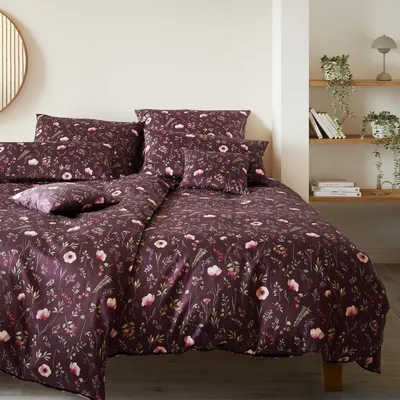 Produktbild von elegante Mako-Satin Bettwäsche-Garnitur Sorbet Farbe Beere Größe 135x200+80x80