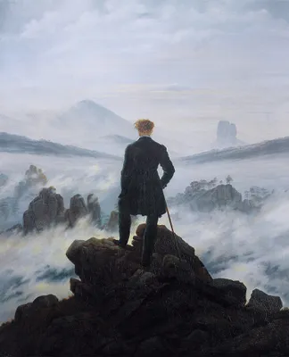 Produktbild von Legendarte - Kunstdruck auf Leinwand - Der Wanderer über Dem Nebelmeer Caspar David Friedrich - Wanddeko, Canvas cm. 50x60