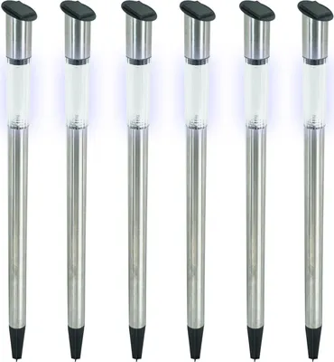 Produktbild von 6er Set Solar LED Lampe Edelstahl 70cm | Solarleuchte Garten Leuchte | Solarlampe Gartenleuchte | Gartenlampe Wegleuchte Mit Erdspieß