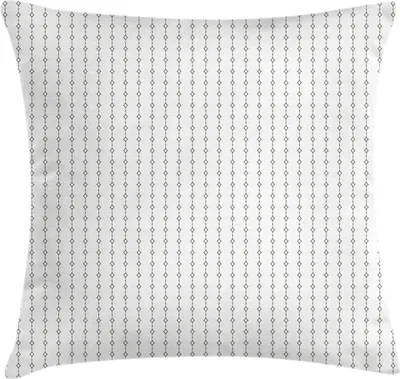 Immagine prodotto di ABAKUHAUS Federa astratta, disposizione verticale della catena come strisce con ornamenti a forma di stella, 60 x 60 cm, bianco verde reseda chiaro