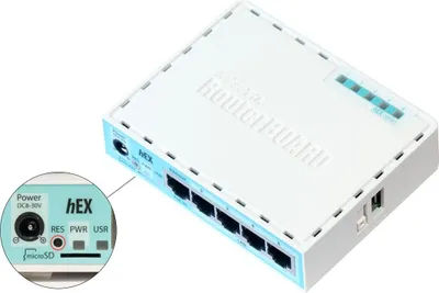 Produktbild von Mikrotik RB750GR3 Kabelrouter Gigabit Ethernet Türkis, Weiß