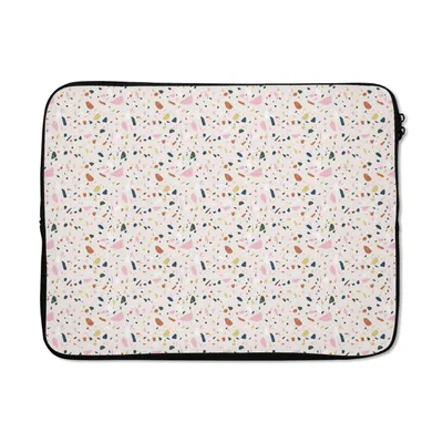 Produktbild von MuchoWow® Laptop Hülle 17 Zoll Laptoptasche Lehm - Muster - Terazzo - Zipper - Schutzabdeckung