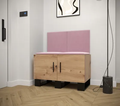 Obrázek produktu pro Předsíňová sestava RUMIE 19 - dub artisan, růžové panely