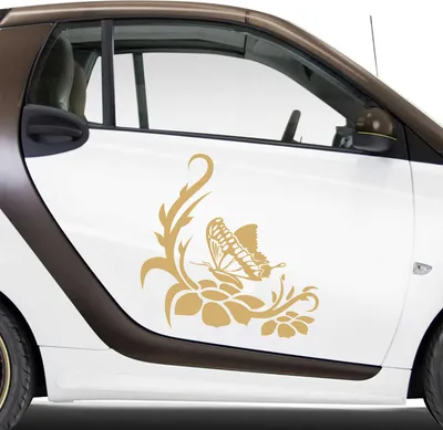 Produktbild von Aufkleber - Autoaufkleber-Set Rankelement Julia, 2 Stk. je 60cm x 61cm gold - Tuning Carystyling Heckscheibe Auto