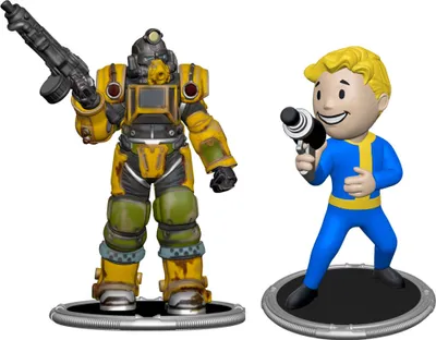 Produktbild von Fallout Minifiguren 2er-Pack Set A Excavator & Vault Boy (Gun) 7 cm