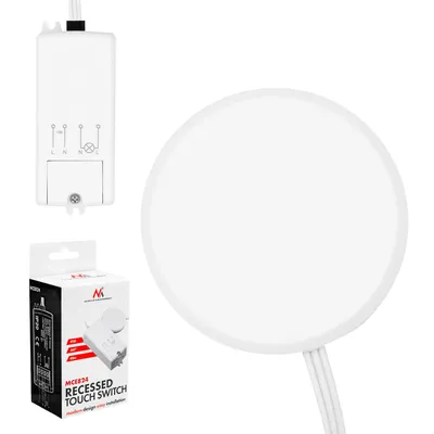 Productafbeelding van Maclean inbouw-touchschakelaar <40 mm, 110–240 V AC, maximale belasting 600 W, geschikt voor LED, model MCE824