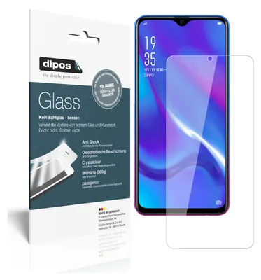 Produktbild von 2x Schutzfolie für Oppo R15x Schutzfolie für - Anti-Shock 9H Folie dipos Glass