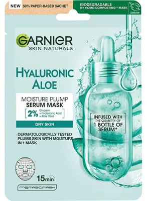 Obrázek produktu pro Garnier Hyaluronov maska s aloe vera extraktem pro hloubkovou hydrataci pleti, 28g