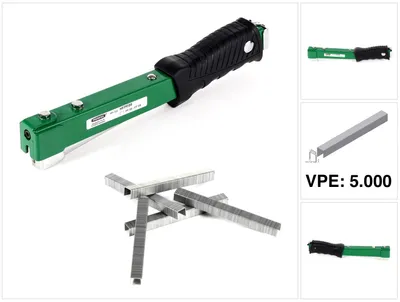 Immagine prodotto di Prebena HFPF09 Graffettatrice Tipo PF 6 - 9 mm + Prebena PF09CNK Graffette PF / 9 mm / galvanizzate - 5000 pz.