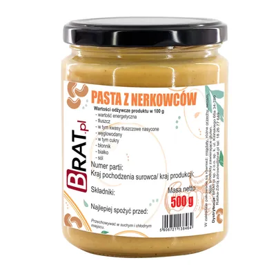 Zdjęcie produktu dla Pasta z nerkowców 500g Brat.pl