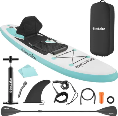 Image de Planche de stand-up paddle 2 en 1 gonflable kit complet - blanc/turquoise
