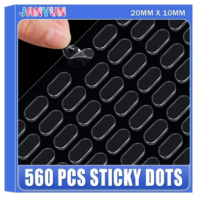 Produktbild von Doppelseitige Klebepunkte – 560 Stück – Transparente Klebepads – 20 x 10 mm