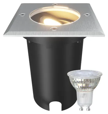 Image de Ledvion Spot LED Encastrable IP67 3W 230V 345Lm 2700K GU10 carré