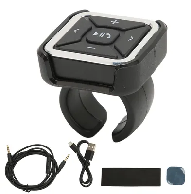 Immagine prodotto di Adattatore audio wireless con pulsanti multimediali Bluetooth, interruttore per volante, ricevitore per telecomando, compatibile con biciclette, motociclette e automobili