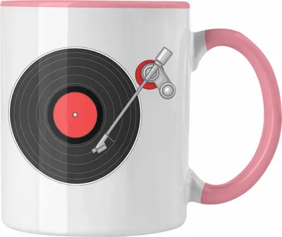 Produktbild von Trendation - Vinyl-Schallplatten Tasse Geschenk Schallplatte Plattenspieler Kaffee-Becher Musik Liebhaber Hifi (Rosa)