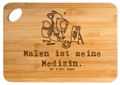 Produktbild von Mr. & Mrs. Panda Brett Fuchs  Malen - Transparent - Geschenk, Frühstücksbrettchen, Hobbyzeichner, Holzbrett, vesperbrett, Schneidebrett, Zeichnen, Hackbrett, Künstlerin