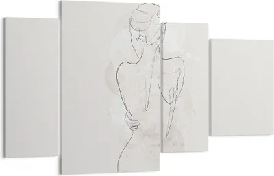 Produktbild von Bild auf Leinwand - Leinwandbild - 4 Teile - Frau Rücken Rücken - 120x70cm - Wand Bild - Wanddeko - Wandbilder - Leinwanddruck - Bilder - Wanddekoration - Leinwand bilder - Wandbild - DL120x70-5090
