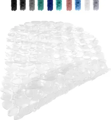 Produktbild von Transparente, rutschfeste Badematte mit Saugnäpfen, maschinenwaschbar, schimmelresistent, 65 x 35 cm